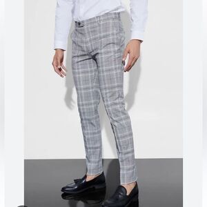 Take 50% OFF- Boohoo Men Plaid Skinny Pants, Size-28S